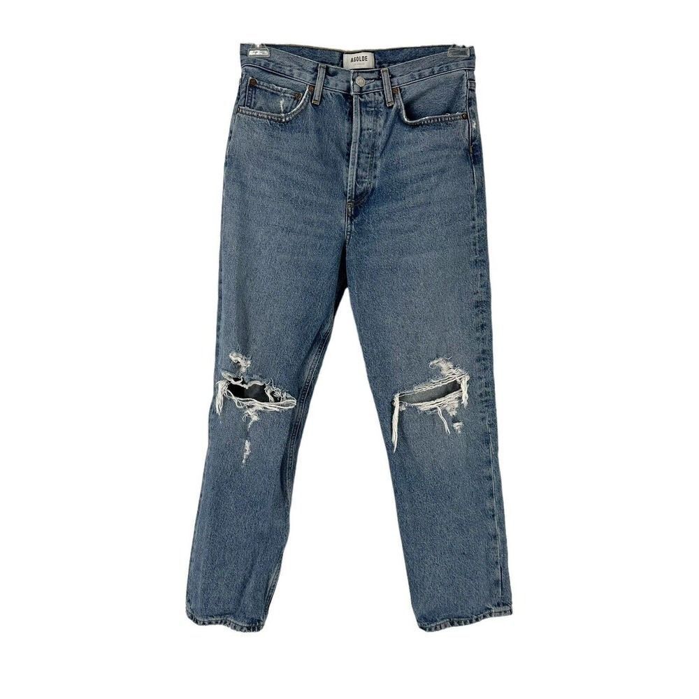 AGOLDE 90s Jeans Womens Size 26 Waist Distressed High Rise Button Fly Designer